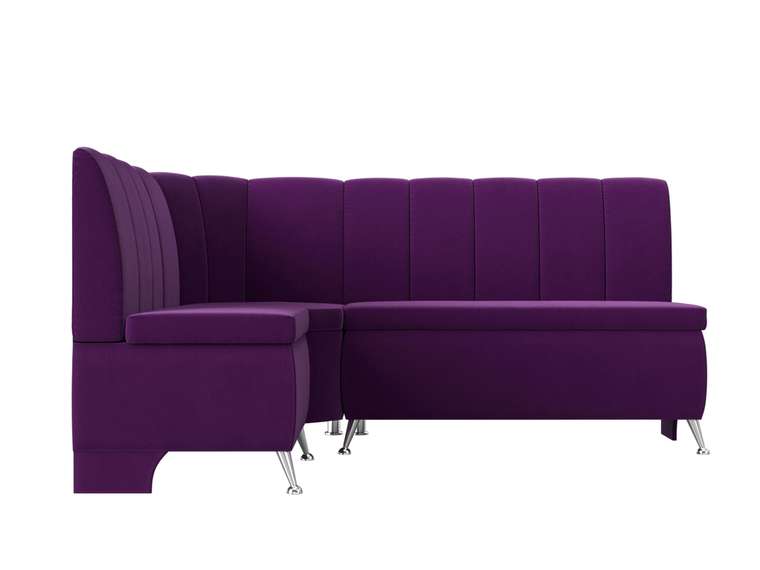 Кухонный угловой диван Кантри фиолетового цвета левый угол