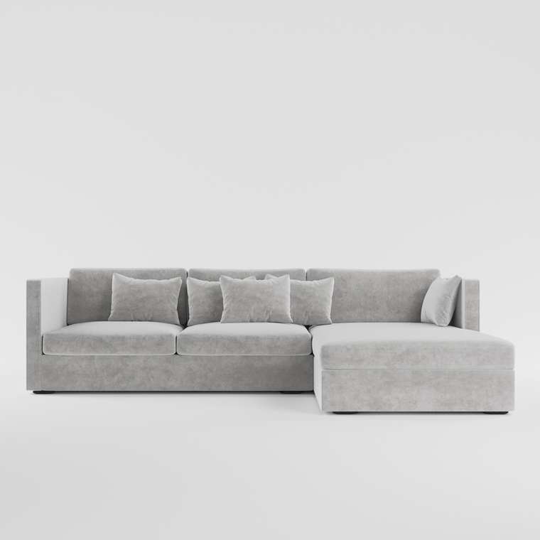 Угловой диван-кровать Larsen светло-серого цвета