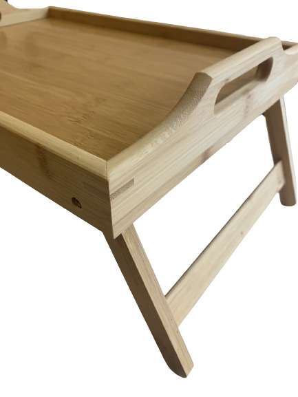 Поднос Bamboo bed tray table бежевого цвета на ножках 