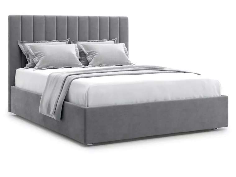 Кровать Premium Mellisa 160х200 серого цвета с подъемным механизмом