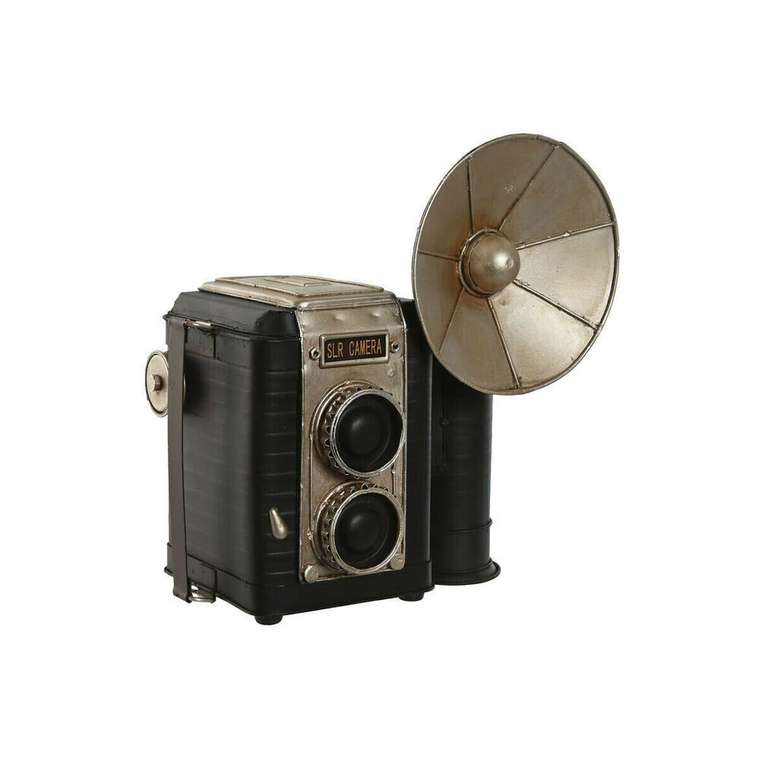 Декоративная фигура Чёрный Серебристый Фотокамера Vintage 25 x 14 x 24 cm
