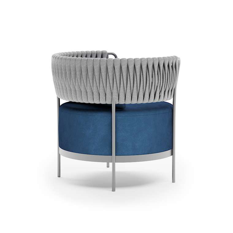Кресло садовое Лимассол серо-синего цвета