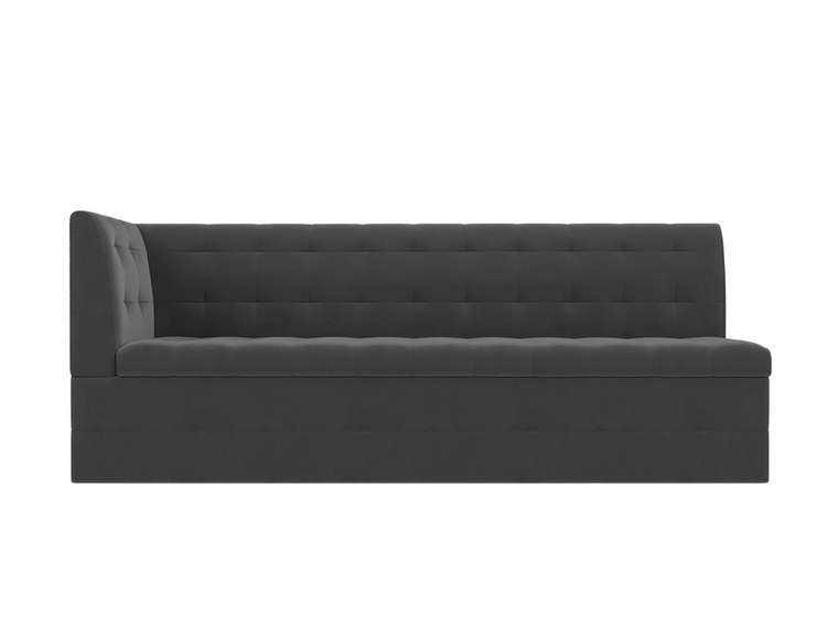 Угловой диван-кровать Бриз серого цвета с углом слева