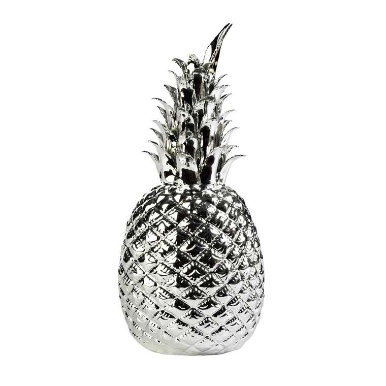 Декор Pineapple silver серебряного цвета  