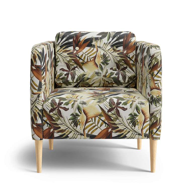 Кресло Корси Флористика бежевого цвета