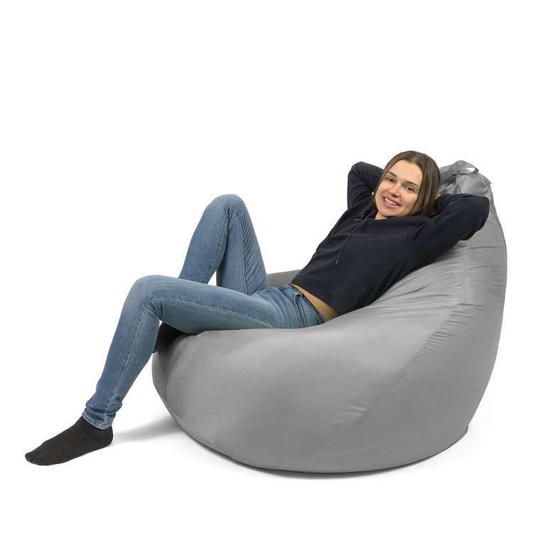 Кресло-мешок Груша XXXXL серого цвета