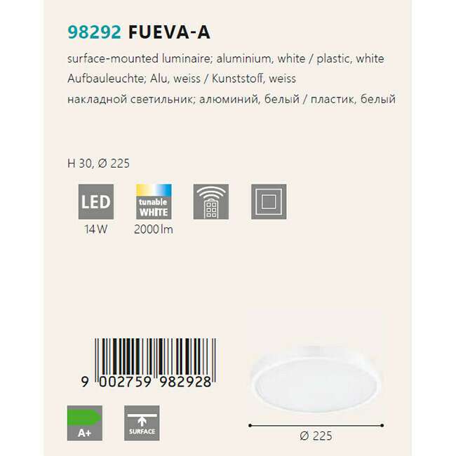 Светильник потолочный Eglo Fueva-A 98292