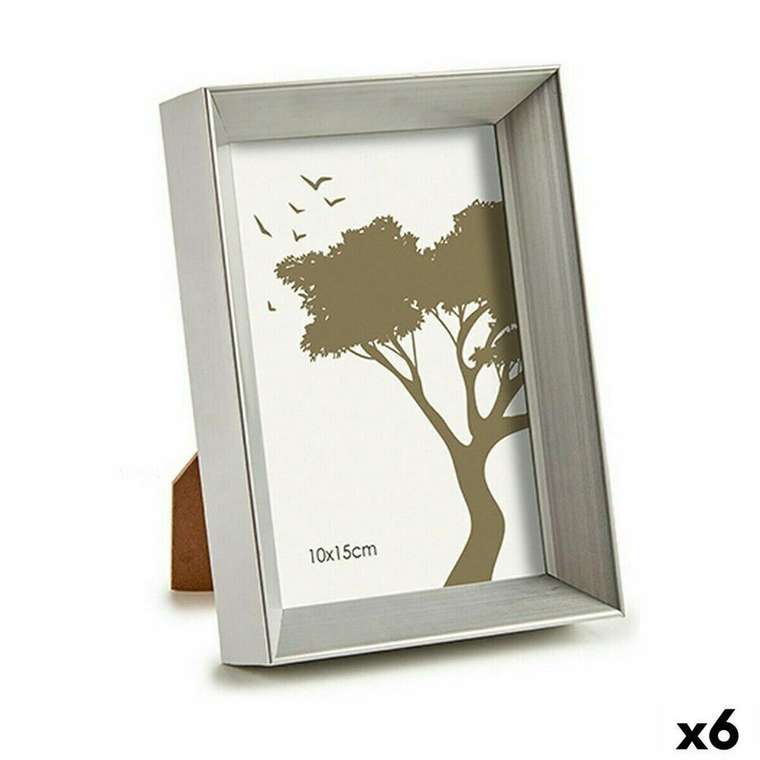 Фоторамка 12,5 x 17,3 x 3,5 cm Серебристый Пластик Cтекло (6 штук)