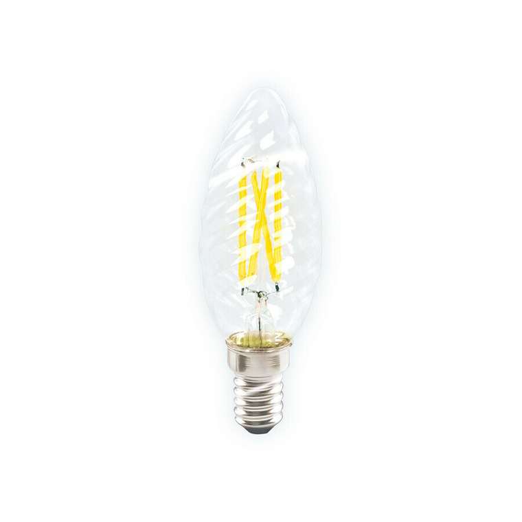 Светодиодная филаментная лампа свеча 220V E14 6W 760Lm 4200K (нейтральный белый) формы свечи