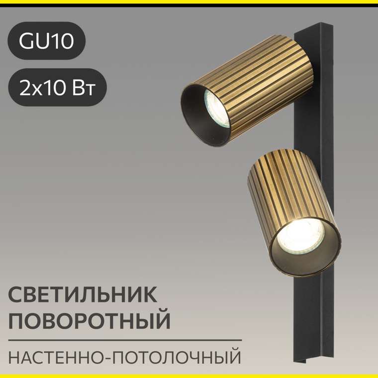 Citilux AXEL CL512523R Спот поворотный двойной Бронза Рифлёный