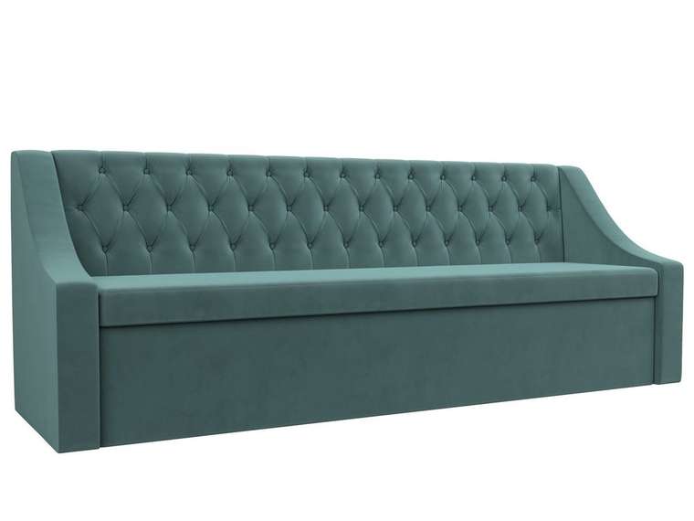 Кухонный прямой диван-кровать Мерлин бирюзового цвета
