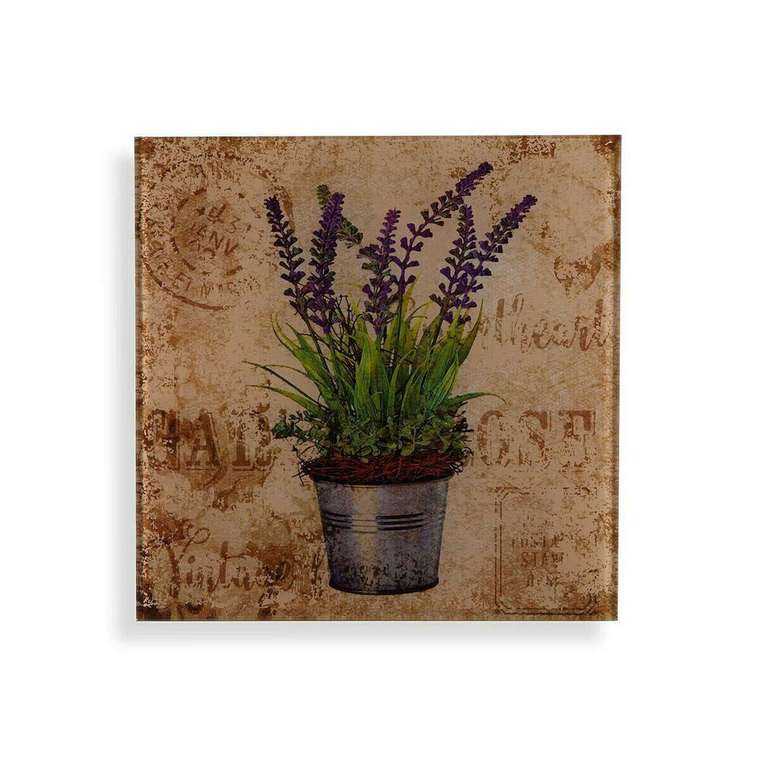 Картина Лаванда Стеклянный 1 x 30 x 30 cm