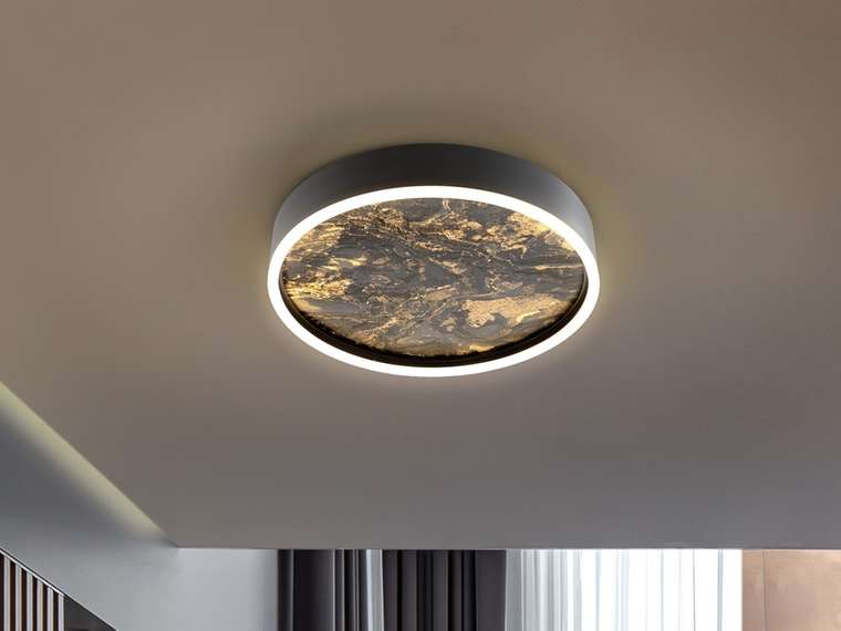 Потолочный светильник Stone CCT- черный LED 40D