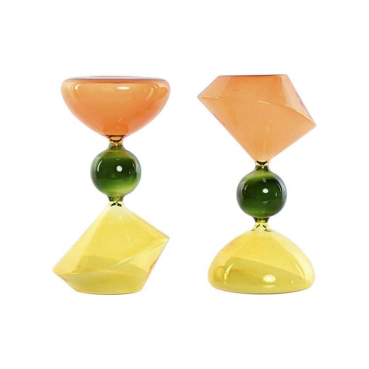 Декоративная фигура Зеленый Оранжевый 10,3 X 10,3 X 19,5 cm Песочные часы (2 штук)