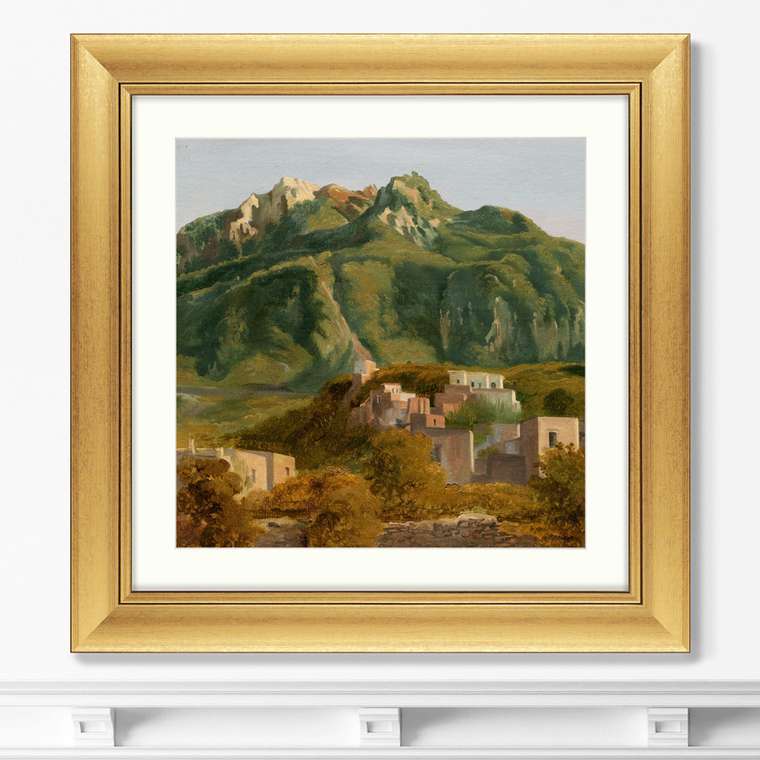 Репродукция картины в раме Деревня на острове Искья, 1826г.