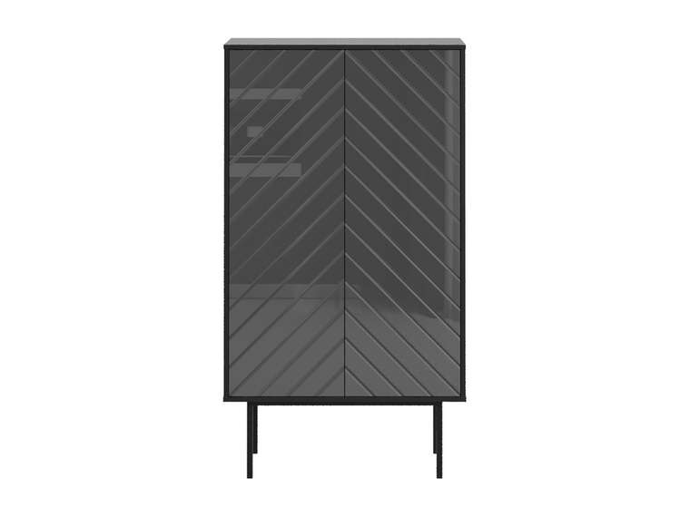 Шкаф двухдверный Boho со стеклянным фасадом темно-серого цвета
