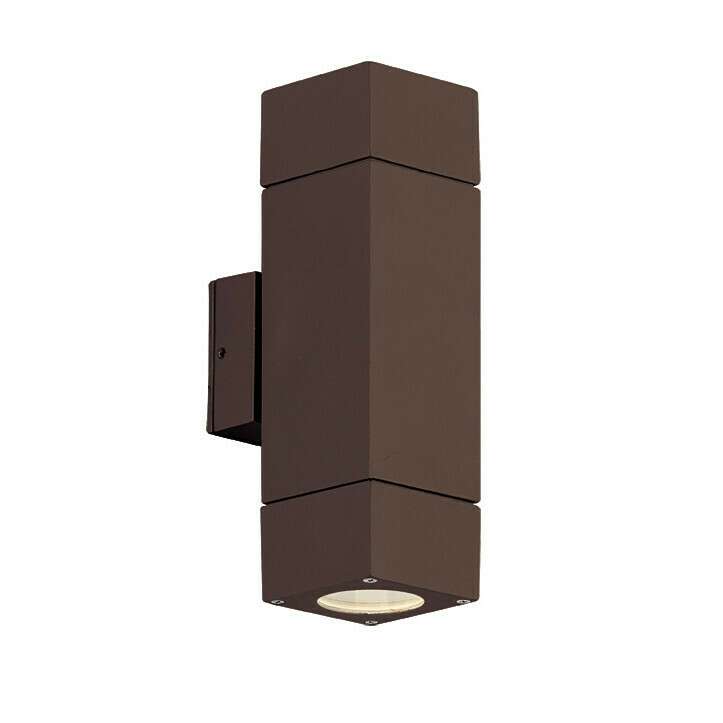 Уличный настенный светильник Paros из алюминия коричневого цвета