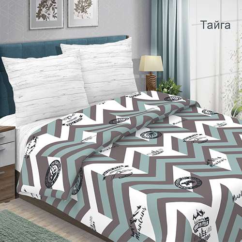 КПБ 'Традиция' 2,0 спальный с европростыней, бязь, 100% хлопок, пл. 125 гр./кв.м. 'Тайга'