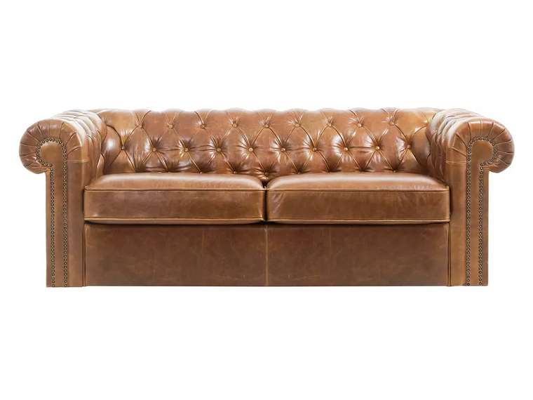 Диван Chesterfield с обивкой из натуральной кожи