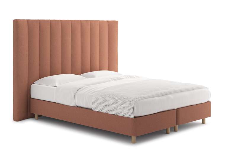 Кровать Barbara 160х200 терракотового цвета с двумя основаниями