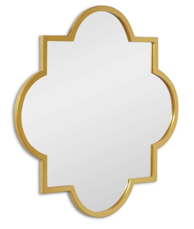 Зеркало настенное Clover в раме золотого цвета