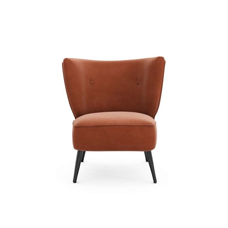 Кресло велюровое Franck кирпичного цвета
