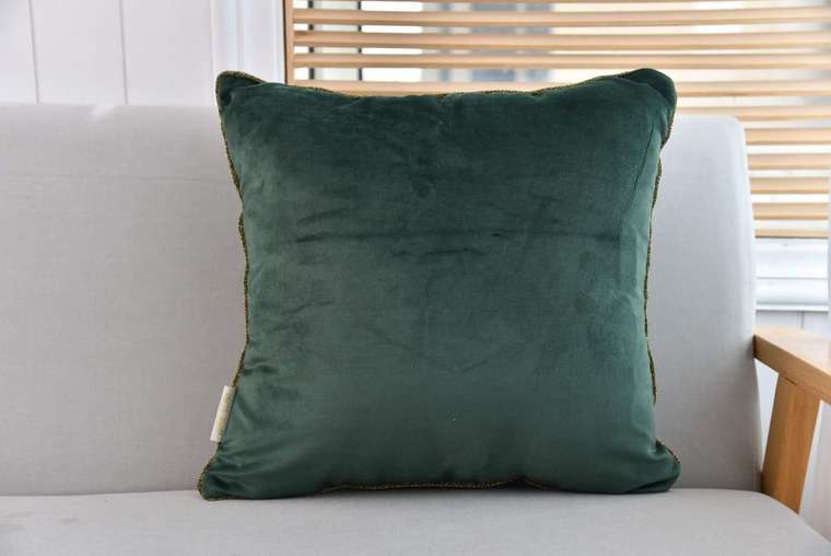 Чехол для подушки Flash 45х45 темно-зеленого цвета декорированный светодиодами 