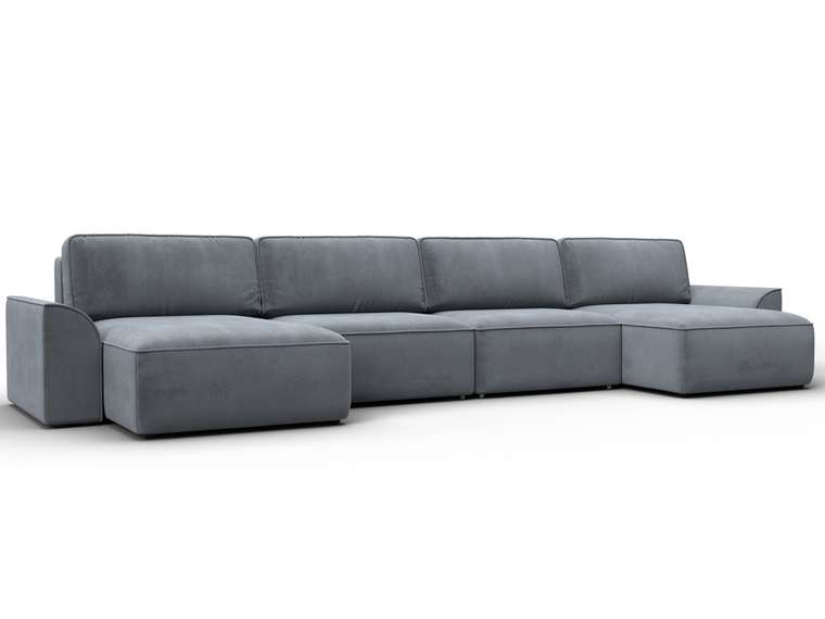 Угловой диван-кровать Лига-048 лонг серого цвета