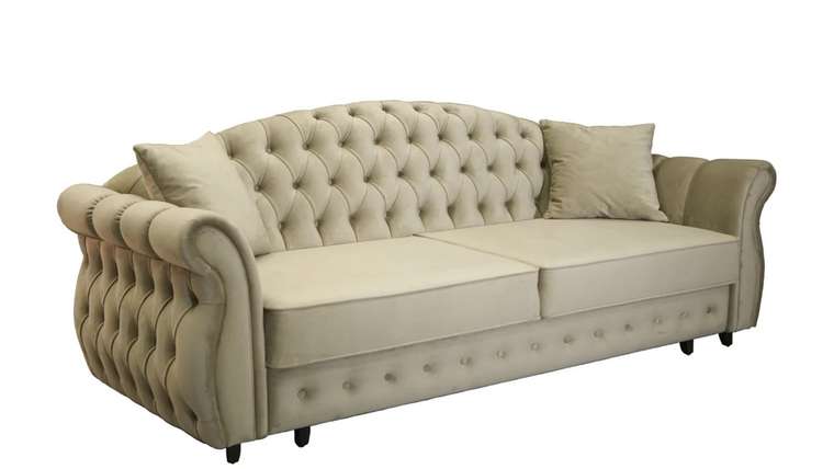 Прямой диван-кровать Лувр бежевого цвета