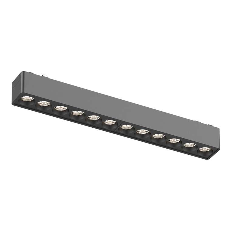 Магнитный трековый светильник Черный LED 1*12W 3000K 710Lm Ra&gt;90 36° IP20 L230xW26xH24 48V SKYFLAT