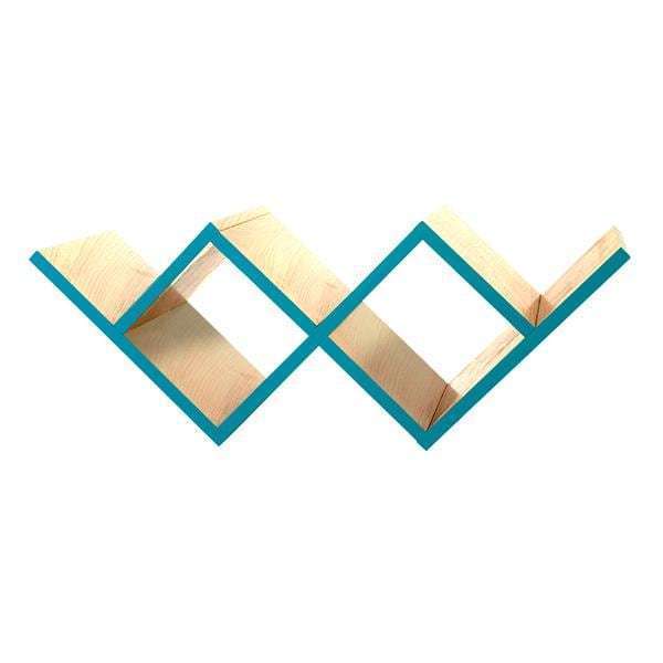 Полка для гостиной Woo Shelf с торцом синего цвета