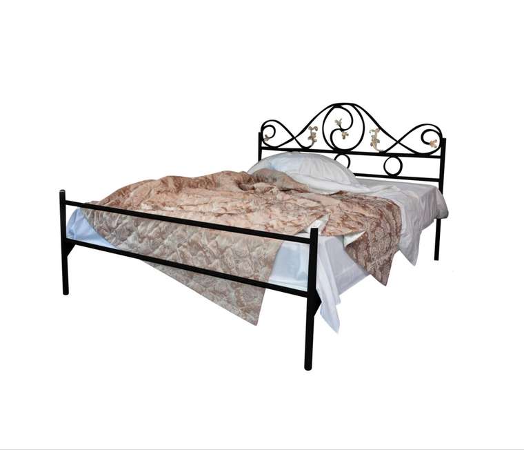 Кованая кровать Венеция 180х200 черного цвета