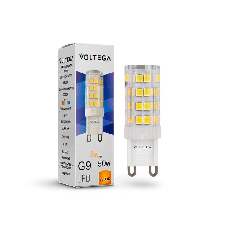 Лампочка Voltega 7185 Capsule G9 Simple