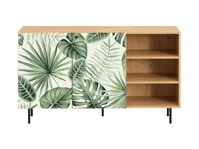Комод Frida с принтом Monstera на металлических ножках