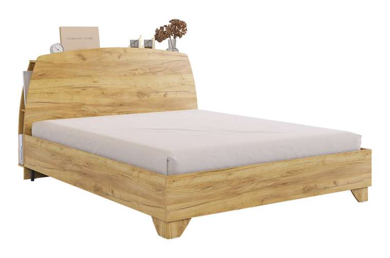 Кровать Виктория-1 160х200 бежевого цвета без подъемного механизма