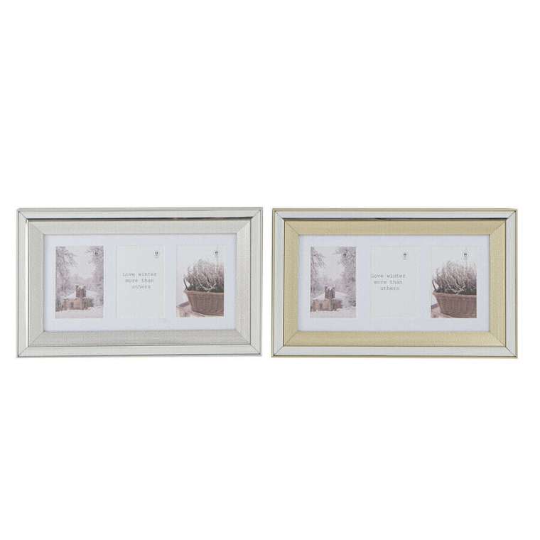 Фоторамка DKD Home Decor Стеклянный полистирол Позолоченный Серебристый традиционный 47 x 2 x 29 cm (2 штук)