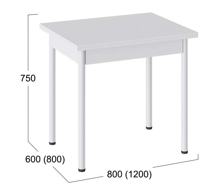 Обеденный раскладной стол Родос белого цвета