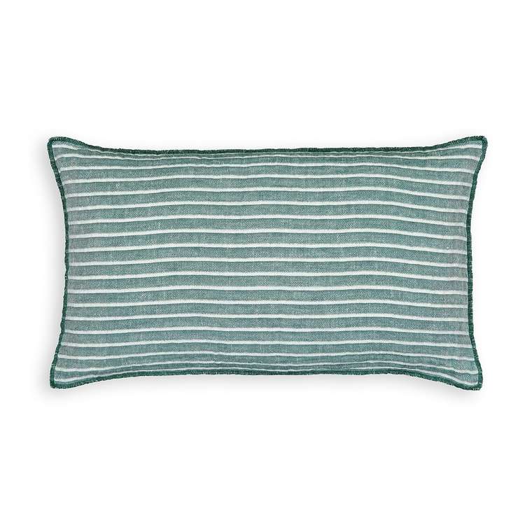 Чехол для подушки из льняной газовой ткани Ondhata зеленого цвета