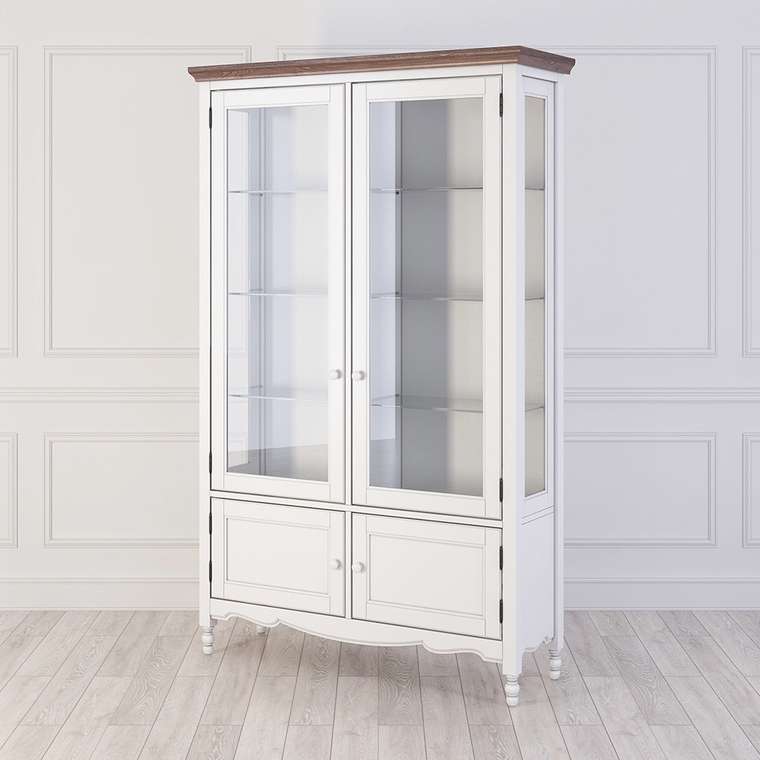 Шкаф-витрина Leblanc белого цвета