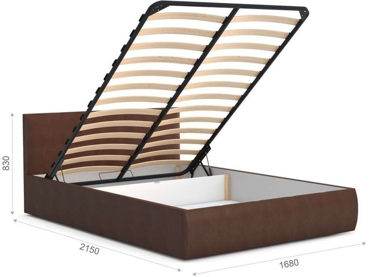 Кровать с подъемным механизмом Верона 160х200 коричневого цвета