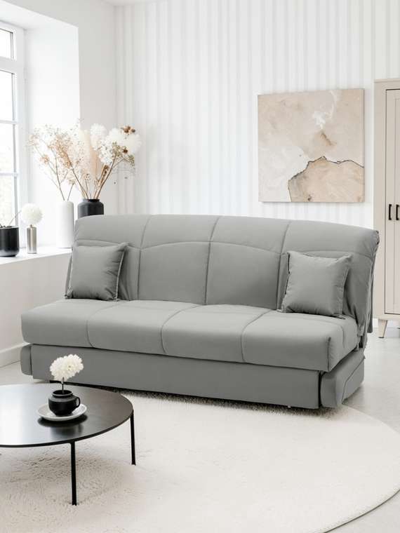 Прямой диван Юпитер Лайт 140х200 серого цвета