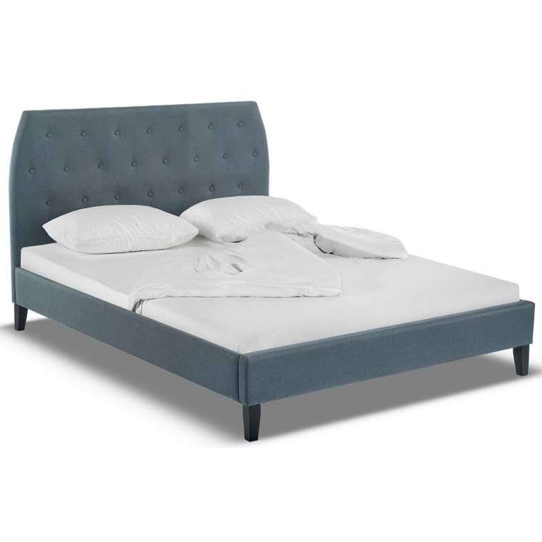 Кровать двуспальная Pamela 160х200 темно-голубого цвета