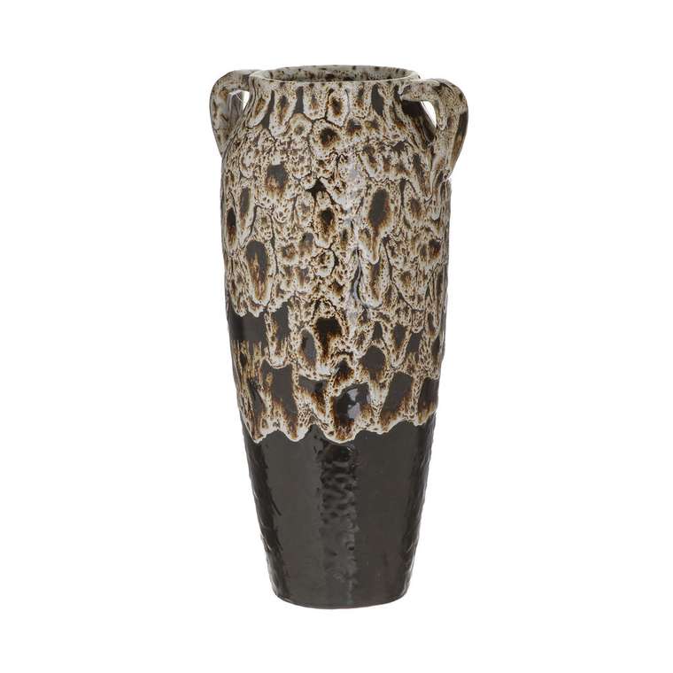 Керамическая ваза черно-бежевого цвета