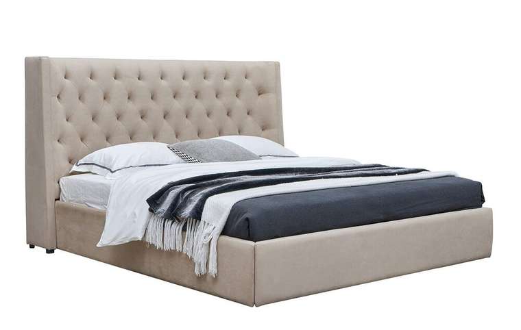 Кровать GC1726 180х200 бежевого цвета без подъемного механизма