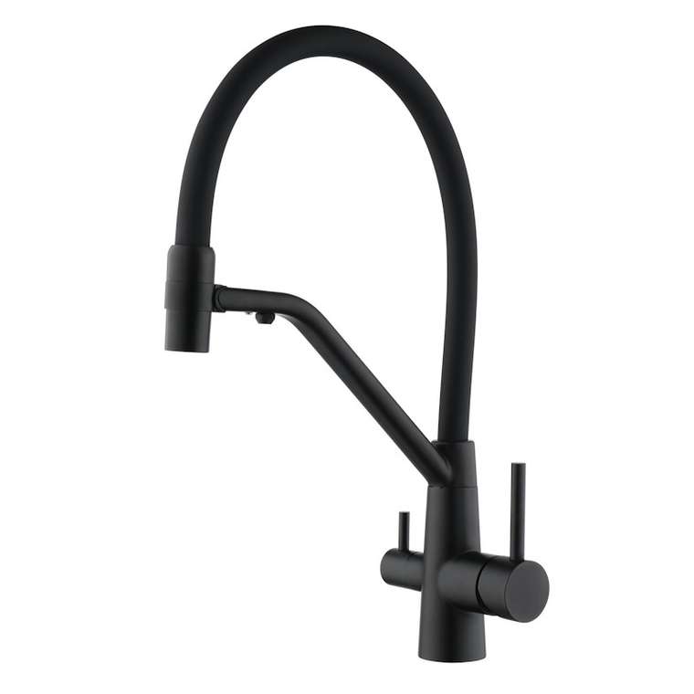 Смеситель для кухни с подключением фильтра воды Fmark FS1462-H01, черный