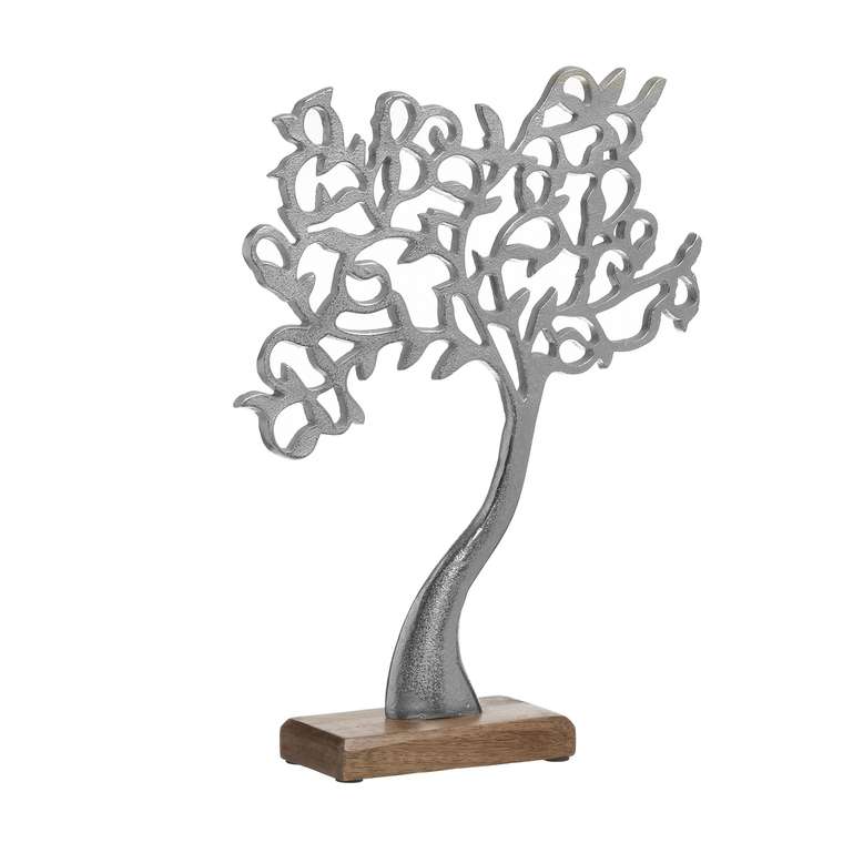 Декор настольный Tree коричнево-серебряного цвета 
