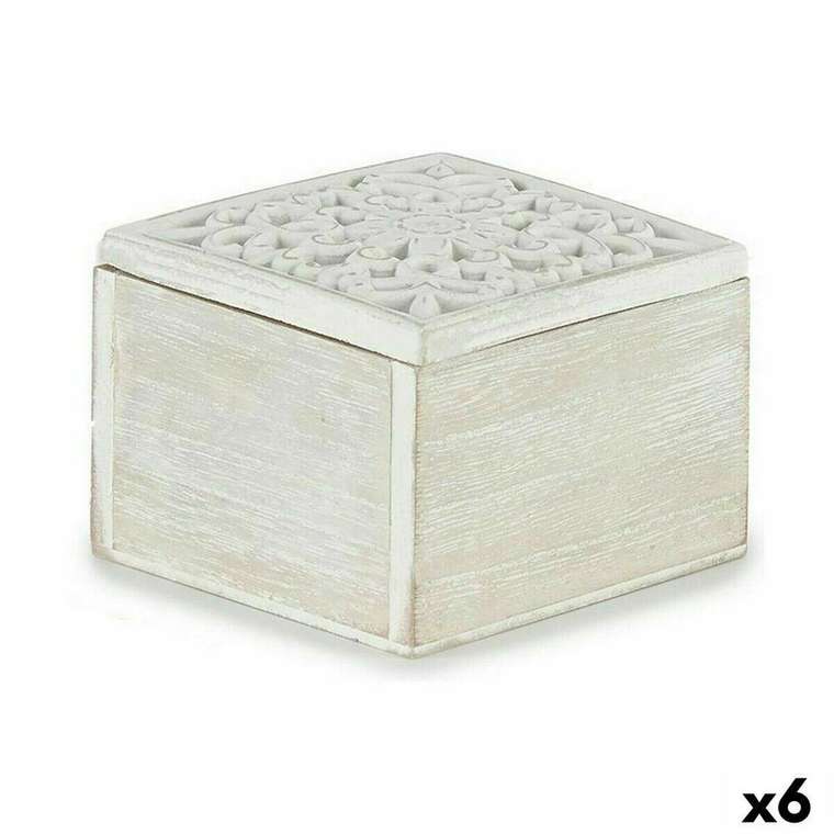 Набор шкатулокБелый Деревянный 11,5 x 8 x 11,5 cm (6 штук)
