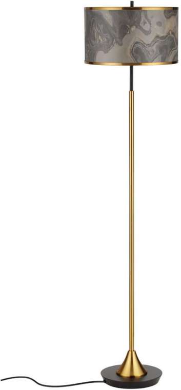 Торшер Odeon Light Bergi 5064/2F античн.бронза/серо-беж./металл/натур.камен.шпон E27 LED 2*10W"