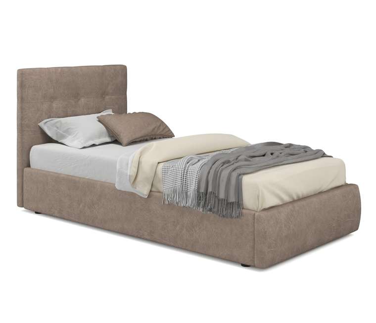 Кровать Selesta 90х200 цвета латте с подъемным механизмом и матрасом