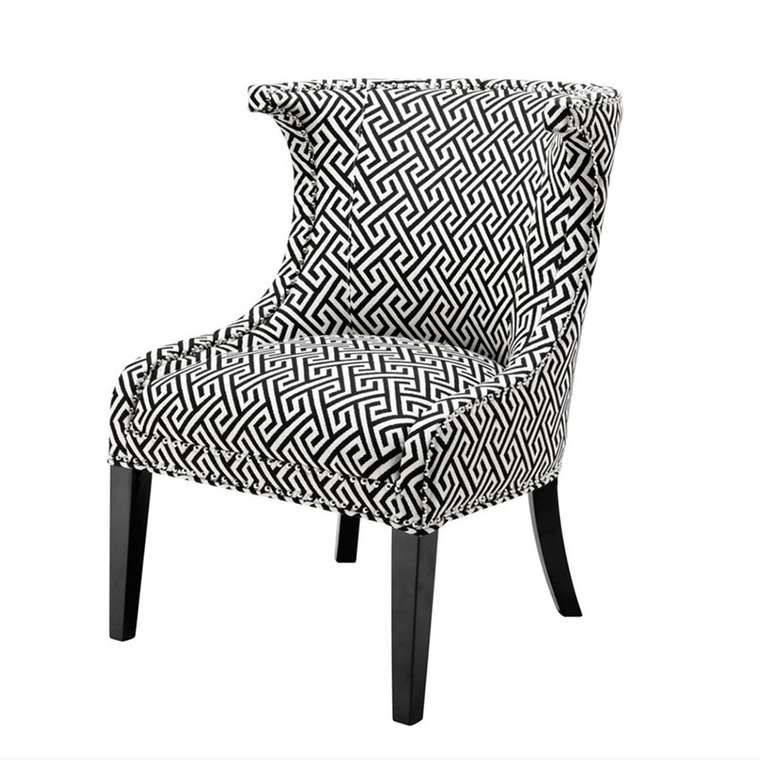 Кресло Eichholtz "Elson" обтянуто тканью черно-белого цвета  